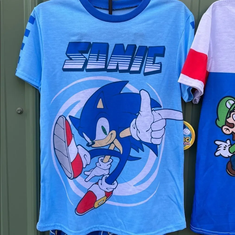 Hotwheels & Sonic Short Sleeve Top & Sleep Pants Pajama 2, 2-Piece Sets Size L
